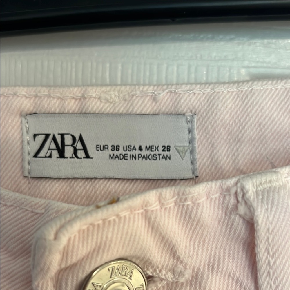 Zara Pink High Rise Jeans Soft Lightweight Denim - Picture 2 of 7